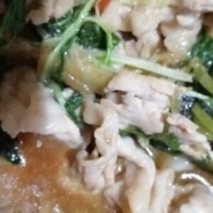 豚肉水菜の生姜焼き